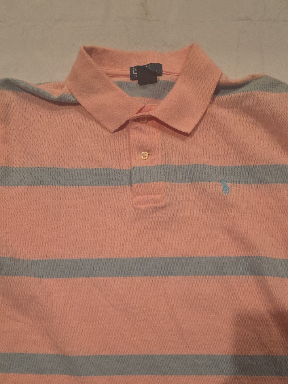 Polo by Ralph Lauren Boys Pink Gray Stripe Polo Short Sleeve 18-20